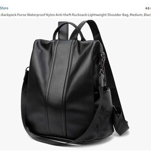 Classic Black Women's Backpack Purse - Lightweight Everyday Bag